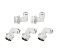 sourcing map 5 Pcs Push to Connect Fittings Male Elbow 5/16 Inch Tube OD x 1/2 Inch NPT Thread 90 Degree Pneumatic Tube Fitting for Water Oil Gas Air Hose Pipe, White
