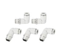 sourcing map 5 Pcs Push to Connect Fittings Male Elbow 5/16 Inch Tube OD x 1/4 Inch NPT Thread 90 Degree Pneumatic Tube Fitting for Water Oil Gas Air Hose Pipe, White