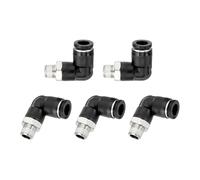 sourcing map 5 Pcs Push to Connect Fittings Male Elbow 5/16 Inch Tube OD x 1/8 Inch NPT Thread 90 Degree Pneumatic Tube Fitting for Water Oil Gas Air Hose Pipe, Black