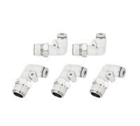 sourcing map 5 Pcs Push to Connect Fittings Male Elbow 5/32 Inch Tube OD x 1/4 Inch NPT Thread 90 Degree Pneumatic Tube Fitting for Water Oil Gas Air Hose Pipe, White