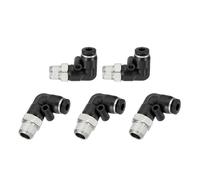 sourcing map 5 Pcs Push to Connect Fittings Male Elbow 5/32 Inch Tube OD x 1/8 Inch NPT Thread 90 Degree Pneumatic Tube Fitting for Water Oil Gas Air Hose Pipe, Black