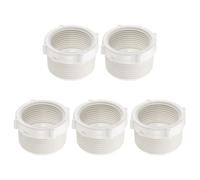 sourcing map 5 Pcs PVC Reducer Bushing G1-1/2 Male Thread to G1-1/4 Female Thread Coupling Connectors PVC Pipe Reducer Adapter Fitting for Pipe Connecting Plumbing System, White