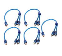 sourcing map 5 Pcs RCA Female to 2 RCA Male Adapter Splitter Cable Wire Connector 11.4" Long