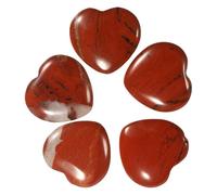 sourcing map 5 Pcs Red Quartz Crystal Stones Heart Shaped, 2 cm Tumbled Stones and Crystals, Polished Gemstone Rocks for Women Gifts Meditation Crafting Home Decor