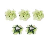 sourcing map 5 Pcs Rose Flower Hair Clips 4 Inch Flower Hair Pins Flower Brooch for Women Hair Accessories Colorful Green