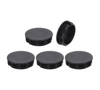 sourcing map 5 Pcs Round Plastic Plug, Black Tubing End Cap Plugs, 80mm(3.15 Inch) Furniture Leg Pipe Insert, Glide Protection for Chair, Sofa, Table, Shelf
