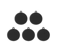 sourcing map 5 Pcs Round Stainless Steel Tags 20mm Circle Stamping Polished Plating Blanks with External Hole for Bracelet Crafts Labeling Making, Black