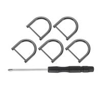 sourcing map 5 Pcs Shackle Screw D Rings U Shape D-Rings Replacement for Purse Keychain Strap Buckle, 0.99x0.99inch, Black