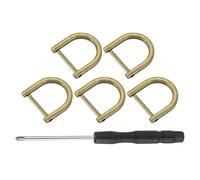 sourcing map 5 Pcs Shackle Screw D Rings U Shape D-Rings Replacement for Purse Keychain Strap Buckle, 0.79x0.79inch, Bronze