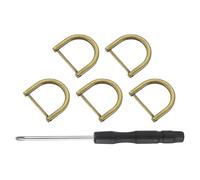 sourcing map 5 Pcs Shackle Screw D Rings U Shape D-Rings Replacement for Purse Keychain Strap Buckle, 1.1x1.26inch, Bronze