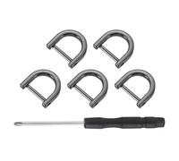 sourcing map 5 Pcs Shackle Screw D Rings U Shape D-Rings Replacement for Purse Keychain Strap Buckle, 0.5x0.59inch, Black