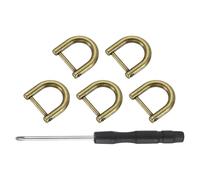 sourcing map 5 Pcs Shackle Screw D Rings U Shape D-Rings Replacement for Purse Keychain Strap Buckle, 0.47x0.47inch, Bronze