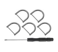 sourcing map 5 Pcs Shackle Screw D Rings U Shape D-Rings Replacement for Purse Keychain Strap Buckle, 1.26x1.5inch, Black