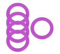 sourcing map 5 Pcs Silicone Bead Ring, 65mm Round Silicone Bead Loop Bulk Focal Beads with 2 Hole Silicone Pendant for DIY Keychains Necklaces Lanyards Hanging Ornaments, Purple