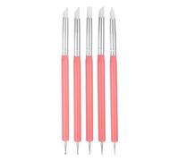 sourcing map 5 Pcs Silicone Clay Sculpting Tool Double-Ended Rubber Tip Metal Ball Silicon Shaper Pens Modeling Stylus Dotting Tool for DIY Handicraft Sculpture Pottery Painting, Pink