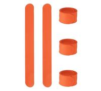 sourcing map 5 Pcs Silicone Slap Bracelets Bulk, Snap Wristbands Bracelets Multicolor Bands Wraps for Party Favors, Classroom Reward, DIY Painting Crafts, Orange