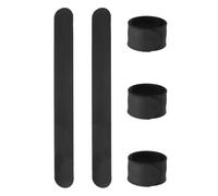 sourcing map 5 Pcs Silicone Slap Bracelets Bulk, Snap Wristbands Bracelets Multicolor Bands Wraps for Party Favors, Classroom Reward, DIY Painting Crafts, Black