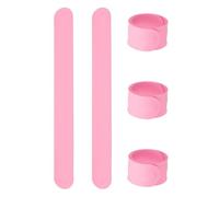 sourcing map 5 Pcs Silicone Slap Bracelets Bulk, Snap Wristbands Bracelets Multicolor Bands Wraps for Party Favors, Classroom Reward, DIY Painting Crafts, Pink