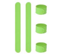 sourcing map 5 Pcs Silicone Slap Bracelets Bulk, Snap Wristbands Bracelets Multicolor Bands Wraps for Party Favors, Classroom Reward, DIY Painting Crafts, Green