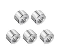sourcing map 5 Pcs Stainless Steel Spacer 1/4" Bore x 1/2" OD x 3/8" Length Screw Bushing Plain Finish Round Metal Spacer for M12 Screws Bolts and Rods