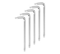 sourcing map 5 Pcs T10 Security Anti Tamper Proof Torx Star Key Bit 2.3" Long Arm L-Shaped Torx Hex Key Wrench 6 Points Spanner Carbon Steel Hand Tool for Automotive Home Repairs, Silver