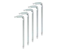 sourcing map 5 Pcs T10 Security Anti Tamper Proof Torx Star Key Bit 2.3" Long Arm L-Shaped Torx Hex Key Wrench 6 Points Spanner Carbon Steel Hand Tool for Automotive Home Repairs, White