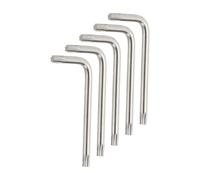 sourcing map 5 Pcs T20 Security Anti Tamper Proof Torx Star Key Bit 2.17" Long Arm L-Shaped Torx Hex Key Wrench 6 Points Spanner Carbon Steel Hand Tool for Automotive Home Bright Silver