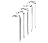 sourcing map 5 Pcs T20 Security Anti Tamper Proof Torx Star Key Bit 2.7" Long Arm L-Shaped Torx Hex Key Wrench 6 Points Spanner Carbon Steel Hand Tool for Automotive Home Repairs, Silver