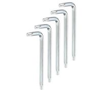 sourcing map 5 Pcs T25 Security Anti Tamper Proof Torx Star Key Bit 2.9" Long Arm L-Shaped Torx Hex Key Wrench 6 Points Spanner Carbon Steel Hand Tool for Automotive Home Repairs, White