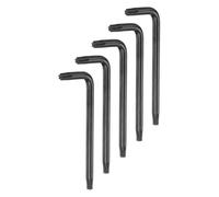 sourcing map 5 Pcs T25 Security Anti Tamper Proof Torx Star Key Bit 2.9" Long Arm L-Shaped Torx Hex Key Wrench 6 Points Spanner Carbon Steel Hand Tool for Automotive Home Repairs, Black