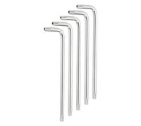 sourcing map 5 Pcs T30 Security Anti Tamper Proof Torx Star Key Bit 4.69" Long Arm L-Shaped Torx Hex Key Wrench with Hole 6 Points Spanner Carbon Steel Hand Tool for Automotive Home Silver
