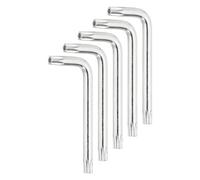 sourcing map 5 Pcs T45 Security Anti Tamper Proof Torx Star Key Bit 3.66" Long Arm L-Shaped Torx Hex Key Wrench with Hole 6 Points Spanner Carbon Steel Hand Tool for Automotive Light Silver