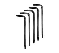 sourcing map 5 Pcs T8 Security Anti Tamper Proof Torx Star Key Bit 2.17" Long Arm L-Shaped Torx Hex Key Wrench 6 Points Spanner Carbon Steel Hand Tool for Automotive Home Repairs, Black