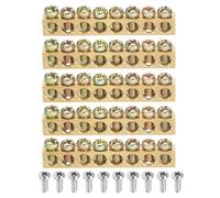 sourcing map 5 Pcs Terminal Ground Bar, 8 Positions Screw Brass Ground Terminal Blocks, M4 52x5.5x7.5mm Screw Block Barrier Brass with M4 Screw for Electrical Devices