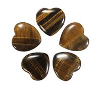 sourcing map 5 Pcs Tiger's Eye Crystal Stones Heart Shaped, 2 cm Tumbled Stones and Crystals, Polished Gemstone Rocks for Women Gifts Meditation Crafting Home Decor