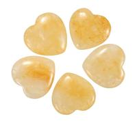 sourcing map 5 Pcs Topaz Crystal Stones Heart Shaped, 2 cm Tumbled Stones and Crystals, Polished Gemstone Rocks for Women Gifts Meditation Crafting Home Decor