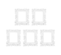 sourcing map 5 Pcs Vintage Resin Picture Frames, 2.3'' x 1.6'' Mini Picture Frames Oval Rectangle Wall Hanging Frames Display Frame Photo Holder for Home Wall Jewelry Display Hotel Decor, White