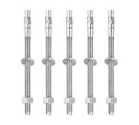 sourcing map 5 Pcs Wedge Anchors, 1/2" x 7" Stainless Steel Concrete Anchors Bolts, Heavy Duty Standard Fastener for Cement Wall Base Bracket (Include Washers Nuts, Silver Tone)
