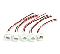 sourcing map 5 Pcs White W5W T10 Car Light Socket Lamp Bulb Holder Wire Harness Connector