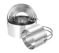 sourcing map 5 Pieces Round Biscuit Cutter Set Stainless Steel Circle Cookies Dough Cutter Tool with Handle for Kitchen Baking Cake