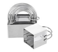 sourcing map 5 Pieces Square Biscuit Cutter Set Stainless Steel Cookies Dough Cutter Tool with Handle for Kitchen Baking Cake