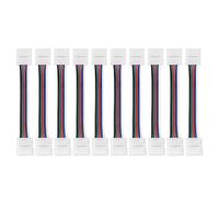 sourcing map 5 Pin 10mm Solderless Strip to Strip Jumper Cable 150mm Length for 5050 RGB LED Lights 10Pcs