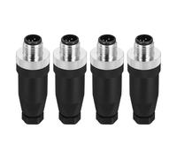 sourcing map 5 Pin M12 Male Aviation Wire Connector, 4 Pcs Socket Panel Aviation Connectors Waterproof IP67 Industrial Circular Straight Connector for Networks Instruments