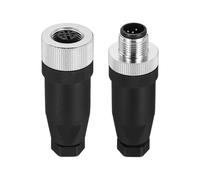 sourcing map 5 Pin M12 Male & Female Aviation Wire Connector, 4 Pcs Socket Panel Aviation Connectors Waterproof IP67 Industrial Circular Straight Connector for Networks Instruments