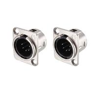 sourcing map 5-Pin XLR Male Jack Panel Mount for Microphone Connector Adapter Converter Audio Speaker Silver Tone 2Pcs YL3072