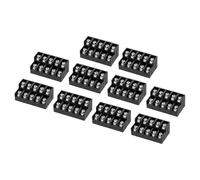 sourcing map 5 Position Terminal Blocks Double Row, 23.5mmx43mm 300V 15A 8.5mm Pitch PA66 PCB Mount Screw Terminals Strip for 22-12AWG Wire, Pack of 10, Black