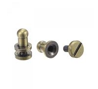 sourcing map 5 Set 4mm Solid Brass Round Head Stud Screw Rivets Post Fastener for DIY Leather Craft Belt Wallet Handbag Decoration Repairs, Bronze Tone