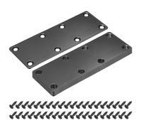 sourcing map 5 Set Mending Plate Metal Flat Bracket Straight Brace Fixing Joining Plate for Wood with Screws, Black, 5.44"x1.97"
