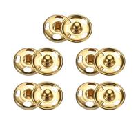 sourcing map 5 Set Sew-on Snap Buttons 12mm Metal Snap Fastener Buttons Fastener Press-Stud Clasps for Closure Purse Handbag Clothes Sewing Craft, Gold