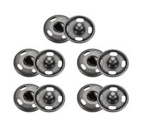 sourcing map 5 Set Sew-on Snap Buttons 12mm Metal Snap Fastener Buttons Fastener Press-Stud Clasps for Closure Purse Handbag Clothes Sewing Craft, Black
